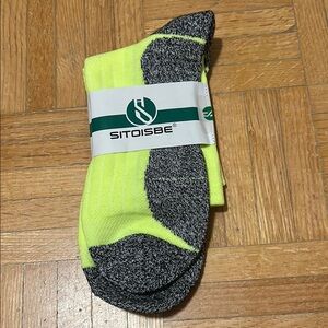 Neon Yellow and Gray Socks